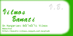 vilmos banati business card